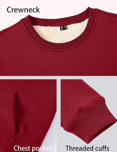 Tansozer Womens Sherpa Lined Crewneck Sweatshirt Warm Fleece Pullover Long Sleeve Winter Thermal Sweat Shirt in Saudi Arabia