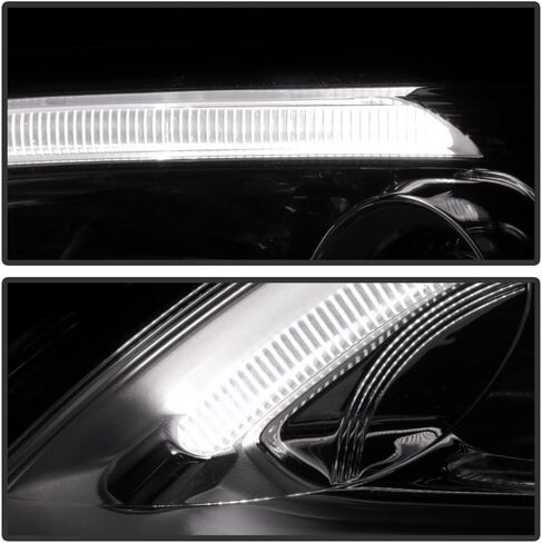 KEEKPO-For 2011-2014 Chrysler 200 Factory Style Chrome LED DRL المصابيح الأمامية لجهاز العرض المصابيح الأمامية زوج السائق والركاب in Saudi Arabia