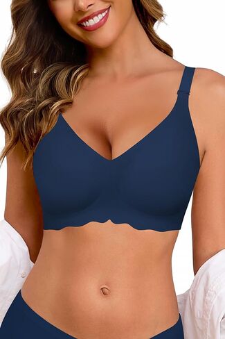 Comfortable Wireless T Shirt Bra Seamless No Show Full Coverage Bras for Women in Kuwait