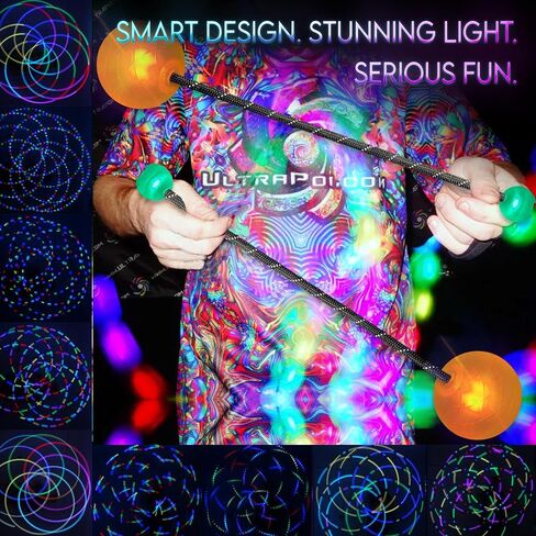 UltraPoi - OrbPoi Pro LED Knob Handles Set, Rechargeable Contact Poi Balls in Kuwait