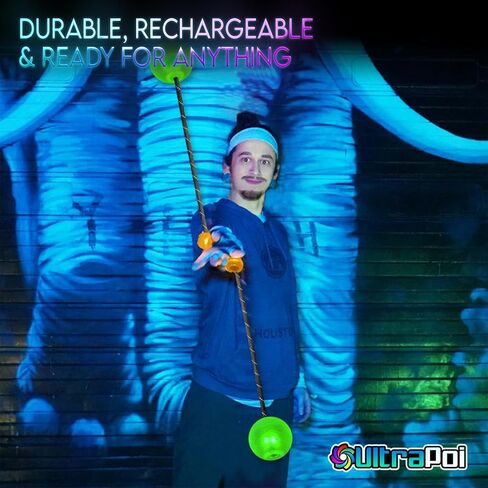 UltraPoi - OrbPoi Pro LED Knob Handles Set, Rechargeable Contact Poi Balls in Kuwait