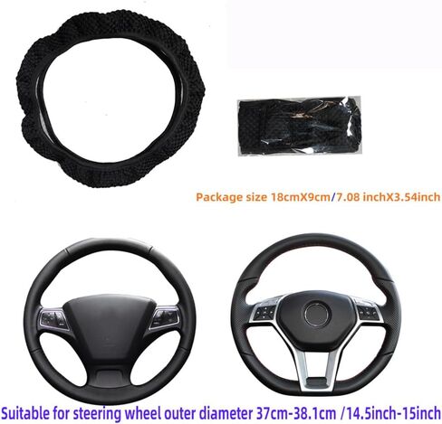 Steering Wheel Cover - Breathable, Comfortable, Non-Slip Universal Fit for Cars and Trucks | Easy Install | Premium Leather Feel in Saudi Arabia
