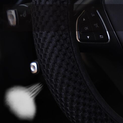 Steering Wheel Cover - Breathable, Comfortable, Non-Slip Universal Fit for Cars and Trucks | Easy Install | Premium Leather Feel in Saudi Arabia