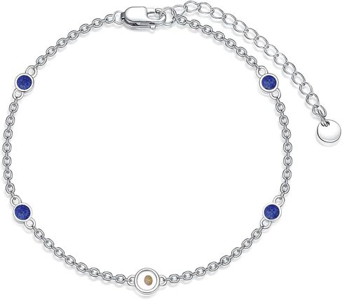 Mustard Seeds Bracelet for Women Sterling Silver Natural Stone Bracelet Chain Link Beach Summer Jewelry Birthday Christmas Gifts for Women Her in Saudi Arabia