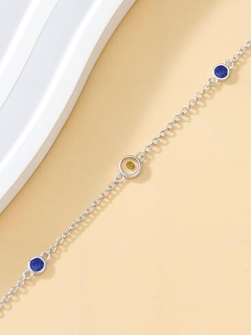 Mustard Seeds Bracelet for Women Sterling Silver Natural Stone Bracelet Chain Link Beach Summer Jewelry Birthday Christmas Gifts for Women Her in Saudi Arabia
