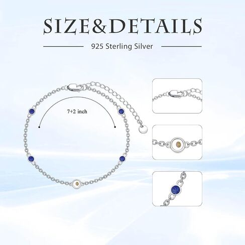 Mustard Seeds Bracelet for Women Sterling Silver Natural Stone Bracelet Chain Link Beach Summer Jewelry Birthday Christmas Gifts for Women Her in Saudi Arabia