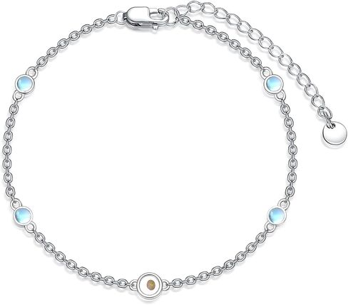 Mustard Seeds Bracelet for Women Sterling Silver Natural Stone Bracelet Chain Link Beach Summer Jewelry Birthday Christmas Gifts for Women Her in Saudi Arabia