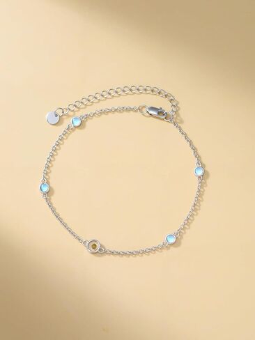 Mustard Seeds Bracelet for Women Sterling Silver Natural Stone Bracelet Chain Link Beach Summer Jewelry Birthday Christmas Gifts for Women Her in Saudi Arabia