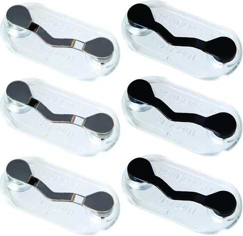 Readerest Magnetic Eyeglass Holders, name tag, badge holder, sunglasses holder, ID badge holder, (Stainless Steel - 6 Pack), made in USA, for men and women in Saudi Arabia