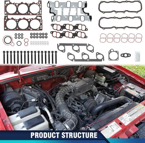 PIT66 Head Gasket Set Bolts Compatible with Ford Aerostar 4.0L 1997,Fit Ford Explorer 4.0L 1997-2000,Fit Ford Ranger 4.0L 1997-2000,Fit Mazda B4000 4.0L 1997-2000 HS9081PT-1 ES72794 in Saudi Arabia