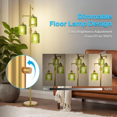 Boho Rattan Floor Lamp - Standing Lamps for Living Room 70'' Dimmable Floor Lamp with Cage Shade, Industrial Farmhouse Floor Lamps Rustic Floor Lamps Vintage Lamp for Living Room Bedroom Office in Kuwait