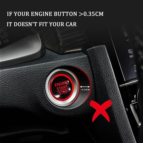 TOMALL Bling Car Engine Start Button Cover Diamond Crystal Push Start Ring Cap Sparkly Accessories Heart Bling Ignition Button Rhinestone Emblem Trim Universal (White) in Saudi Arabia