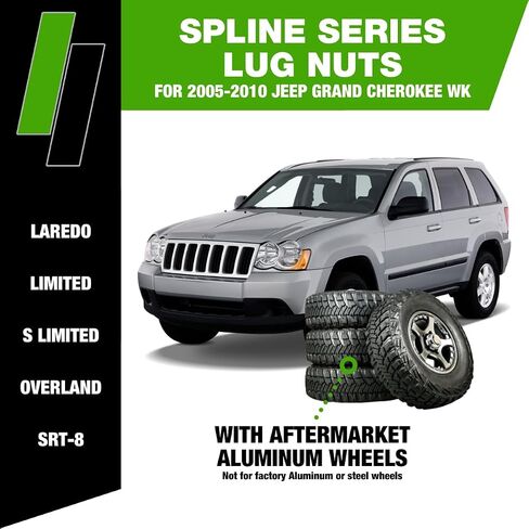 DPAccessories Lug Nuts Compatible with 2005-2010 Jeep Grand Cherokee | Chrome OEM Style | Factory Aluminum Wheels Only | Set of 20 Wheel Nuts | DGCH03F-CH/1 in Saudi Arabia