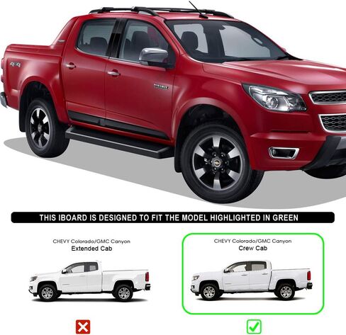 ألواح الجري من الألومنيوم الأسود من الجيل الثالث من iBoard بخطوات جانبية لسيارة أجرة مختارة من Chevy Colorado GMC Canyon Crew Cab in Saudi Arabia