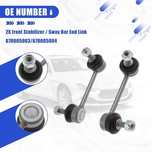 وصلات شريط Sway، استبدال شريط Sway Bar المثبت الأمامي الأيسر الأيمن لـ 2013-2022 Maserati Ghibli Quattroporte-670005003 670005004-2PCS in Saudi Arabia