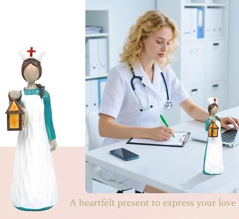 Mingzhang Nurse Gifts Figurine, Angels Female Nurse Collectible Statue for Office Desk Tabletop Decor, Gifts for Nurses, Women and Nurse Graduate, Nurses Week, Birthday, Christmas or Retirement in Kuwait