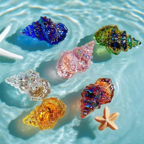 تمثال صغير لسلحفاة البحر من الزجاج المنفوخ مصنوع يدويًا من H&D HYALINE & DORA، مجموعة من 6 قطع in Kuwait