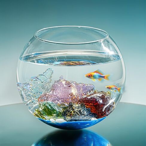 تمثال صغير لسلحفاة البحر من الزجاج المنفوخ مصنوع يدويًا من H&D HYALINE & DORA، مجموعة من 6 قطع in Kuwait