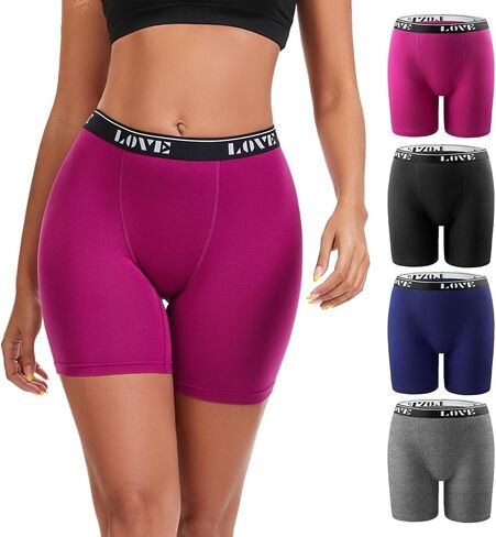 Molasus Womens Boxer Briefs High Waisted Modal Boy Shorts Underwear in Kuwait