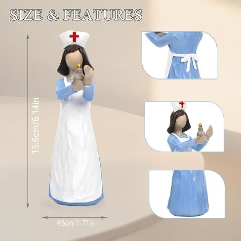 Mingzhang Nurse Gifts Figurine, Angels Female Nurse Collectible Statue for Office Desk Tabletop Decor, Gifts for Nurses, Women and Nurse Graduate, Nurses Week, Birthday, Christmas or Retirement in Kuwait