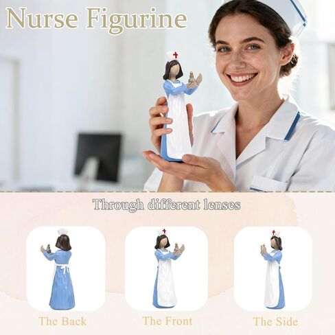 Mingzhang Nurse Gifts Figurine, Angels Female Nurse Collectible Statue for Office Desk Tabletop Decor, Gifts for Nurses, Women and Nurse Graduate, Nurses Week, Birthday, Christmas or Retirement in Kuwait