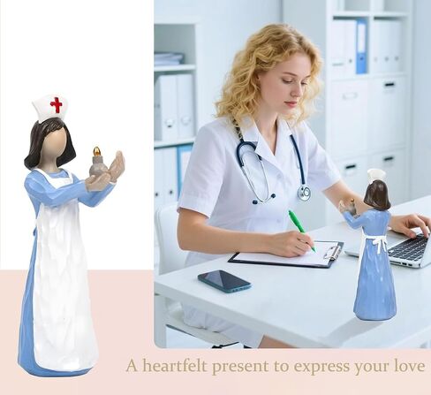 Mingzhang Nurse Gifts Figurine, Angels Female Nurse Collectible Statue for Office Desk Tabletop Decor, Gifts for Nurses, Women and Nurse Graduate, Nurses Week, Birthday, Christmas or Retirement in Kuwait