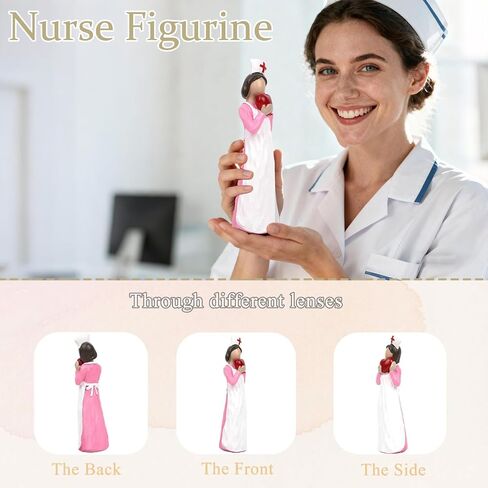 تمثال هدايا ممرضة mingzhang، تمثال ممرضة ملائكة أنثى يمكن تجميعه لديكور سطح المكتب، هدايا للممرضات والنساء وخريجات ​​التمريض، أسبوع الممرضات، عيد الميلاد، عيد الميلاد أو التقاعد in Saudi Arabia