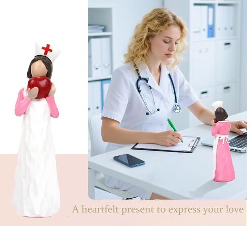 تمثال هدايا ممرضة mingzhang، تمثال ممرضة ملائكة أنثى يمكن تجميعه لديكور سطح المكتب، هدايا للممرضات والنساء وخريجات ​​التمريض، أسبوع الممرضات، عيد الميلاد، عيد الميلاد أو التقاعد in Saudi Arabia