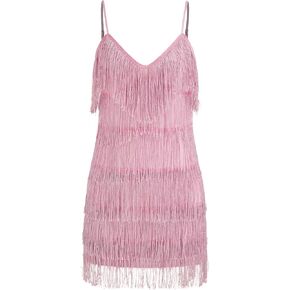 CIDER Flapper Mini Dress V Neck Sleeveless Tassel High Waist Cocktail Dresses for Women in Saudi Arabia