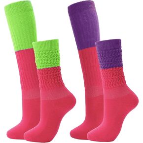 جوارب ترهل النيون للنساء 80s 90s جوارب طويلة إلى الركب لينة اضافية طويلة تدفئة الساق حجم 9 إلى 10 in Kuwait