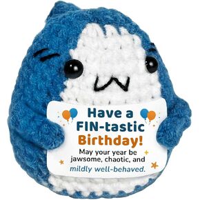 Positive Crochet Shark Gifts, Shark Lovers Birthday Gift for Women Men, Emotional Inspirational Motivational Encouragement Sea Animals Present with Comfort Support Message in Kuwait