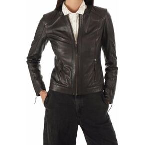 Leather Jackets For Women - Cafe Racer Style Casual Trending Fashion Real Lambskin Leather Jacket in Saudi Arabia