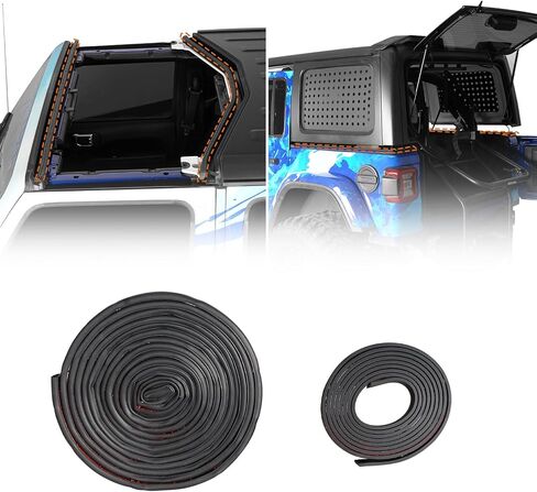 طقم ختم السقف الصلب من Hooke Road شرائط إغلاق مطاطية عازلة للصوت لـ 2007-2025 Jeep Wrangler JK JL Unlimited 4 أبواب و2020-2025 Jeep Gladiator JT in Saudi Arabia