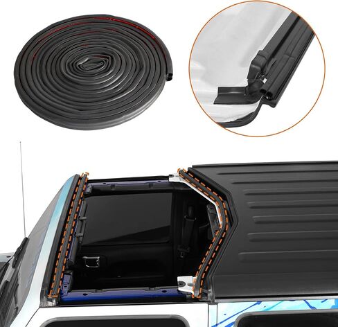 طقم ختم السقف الصلب من Hooke Road شرائط إغلاق مطاطية عازلة للصوت لـ 2007-2025 Jeep Wrangler JK JL Unlimited 4 أبواب و2020-2025 Jeep Gladiator JT in Saudi Arabia
