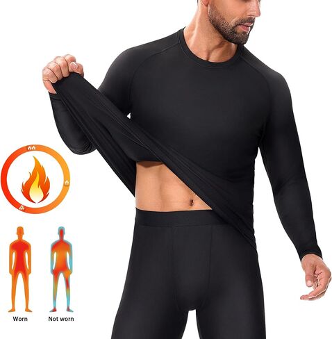 Thermal Underwear for Men Long Johns Fleece Lined Base Layer Quick Dry for Cold Weather in Saudi Arabia