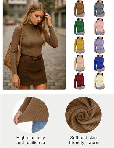 Ninee Womens Sweater Mock Neck Knit 2025 Fall Soft Lightweight Business Casual Work Warm Pullover Tops in Saudi Arabia