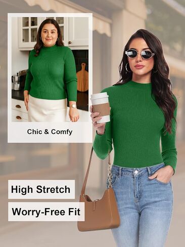 Ninee Womens Sweater Mock Neck Knit 2025 Fall Soft Lightweight Business Casual Work Warm Pullover Tops in Saudi Arabia