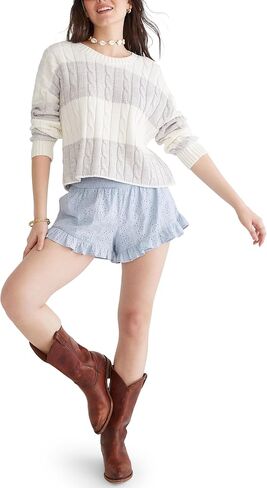 AEROPOSTALE Women's Cable Stripe Crew Sweater in Saudi Arabia