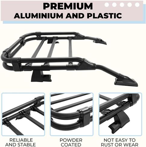 KUAFU Roof Rack Basket Compatible with 2019-2024 Toyota RAV4 Cross Bar Rail Top Cargo Luggage Carrier Basket Aluminum in Saudi Arabia