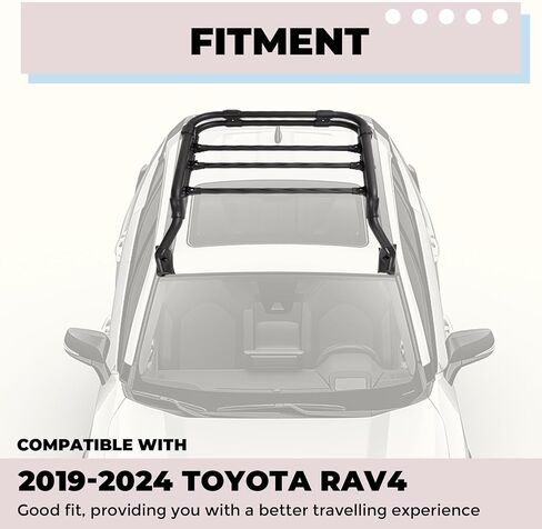 KUAFU Roof Rack Basket Compatible with 2019-2024 Toyota RAV4 Cross Bar Rail Top Cargo Luggage Carrier Basket Aluminum in Saudi Arabia