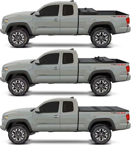 Kikito Professional FRP غطاء سرير شاحنة صلب ثلاثي الطي لـ 2022 2023 2024 2025 Toyota Tundra سرير 5.5FT (66.5 بوصة) بدون إصدار Trail (للنماذج مع أو بدون نظام السكك الحديدية على سطح السفينة) in Kuwait