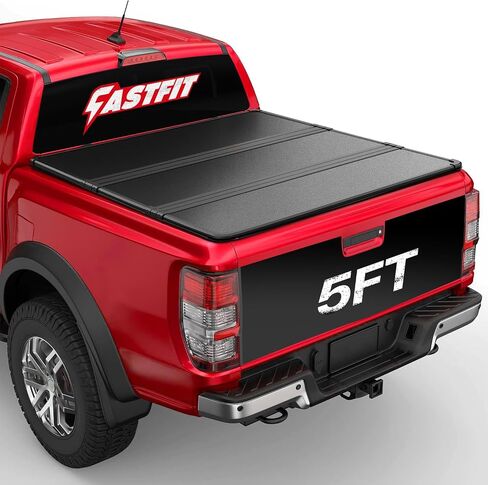 غطاء تونيو للشاحنة من الألومنيوم قابل للسحب من FASTFIT لسرير 2024-2025 Ranger بطول 5 أقدام (61 بوصة) | تصميم بقفل مزدوج، أسود غير لامع، مقاوم للماء وشديد التحمل in Kuwait