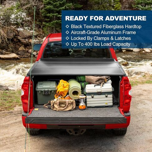 غطاء تونيو للشاحنة من الألومنيوم قابل للسحب من FASTFIT لسرير 2024-2025 Ranger بطول 5 أقدام (61 بوصة) | تصميم بقفل مزدوج، أسود غير لامع، مقاوم للماء وشديد التحمل in Kuwait