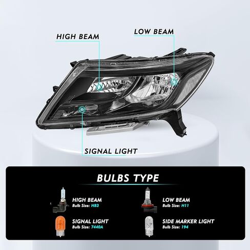 Headlight Assembly Set for 2013 2014 2015 2016 Nissan Pathfinder [Halogen Type] OEM Replacement Headlamp LH (Left/Driver Side) in Saudi Arabia