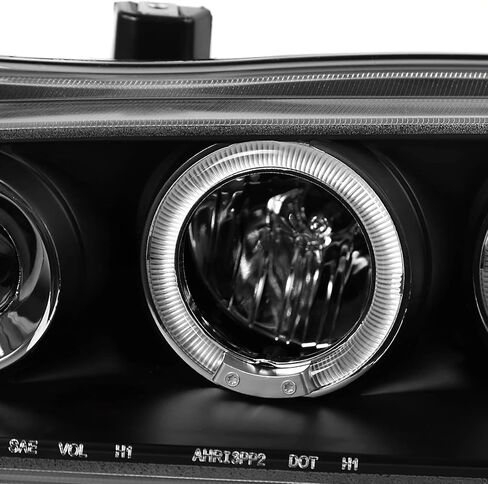 SPEC-D TUNING LED + Halo Pro Headlights Glossy Black Housing Smoke Lens Compatible with 1994-1997 Honda Accord 2/4 Door, Left + Right Pair Headlamps Assembly in Saudi Arabia