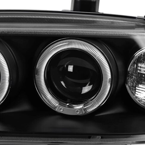 SPEC-D TUNING LED + Halo Pro Headlights Glossy Black Housing Smoke Lens Compatible with 1994-1997 Honda Accord 2/4 Door, Left + Right Pair Headlamps Assembly in Saudi Arabia