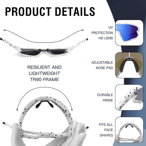 DUCO Polarized Sports Sunglasses for Men and Women Protection Ideal for Fishing Cycling and Running Mountain Biking DC0046 in Saudi Arabia