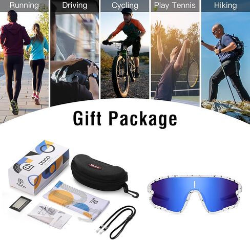 DUCO Polarized Sports Sunglasses for Men and Women Protection Ideal for Fishing Cycling and Running Mountain Biking DC0046 in Saudi Arabia
