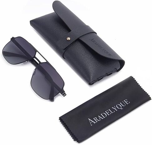 Men's Polarized Gradient Sunglasses - Square UV400 Protection - Adjustable Tint, Lightweight 21g Flex Frame for Driving & Outdoor (Gradient Grey) in Saudi Arabia