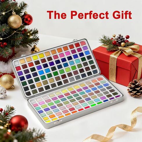 Watercolor Paint Set 168 Colors Including Metallic, Watercolor Kit with Case, Watercolor Paper, Paint Brushes, Palette and Accessories, Water Color Art Supplies Gift for Adults Kids Artists in Kuwait
